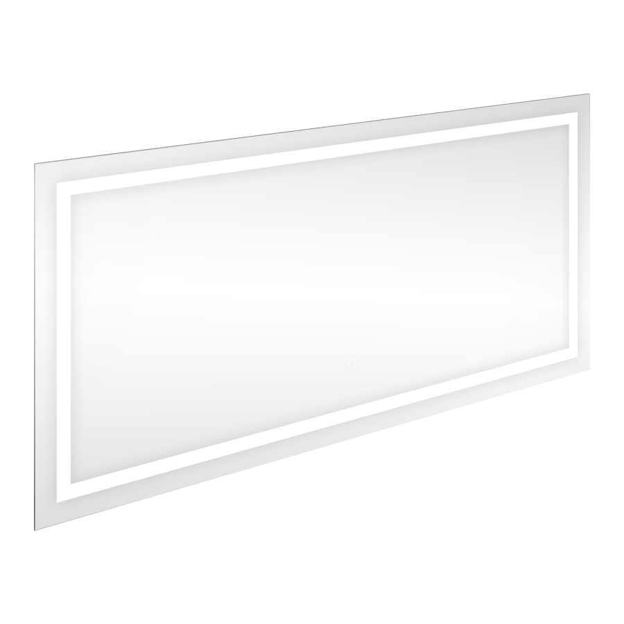 Rectangular horizontal LED mirror 120x60 cm (with built-in switch, with margin, 4000K)